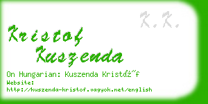 kristof kuszenda business card